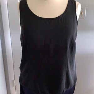 Classic Eileen Fisher Black Silk Sleeveless Tank